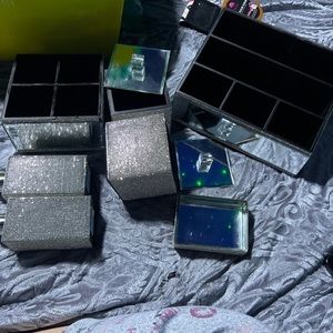 Rhinestone mirrored desk/makeup organizer